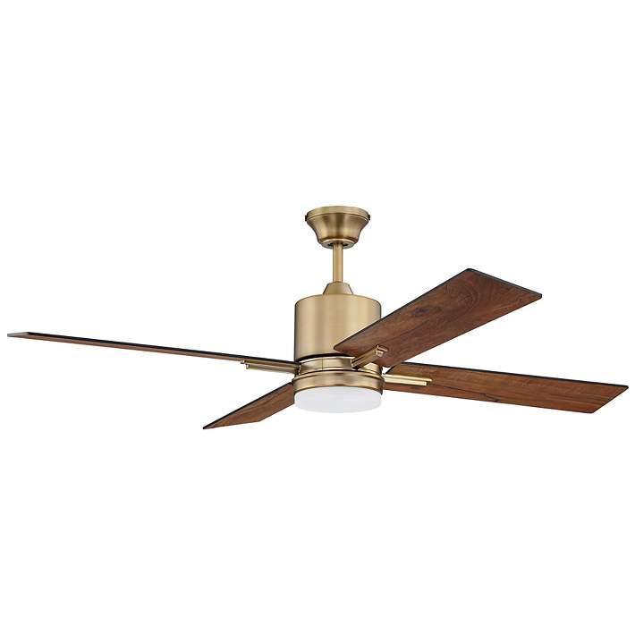 52" Craftmade Teana Satin Brass LED Indoor Ceiling Fan Wall Control - #74R08 | Lamps Plus | Lamps Plus