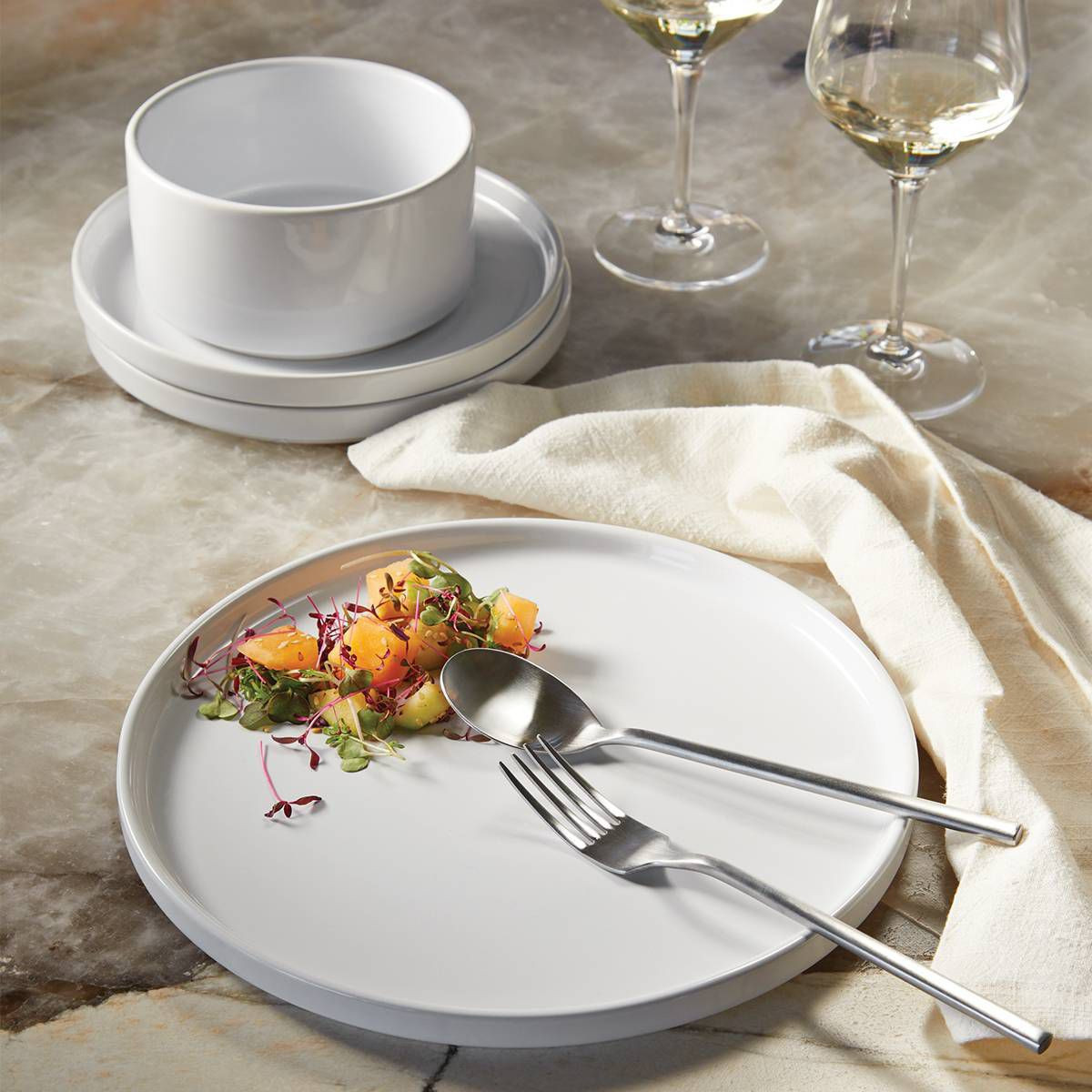 12pc Stoneware Stella Dinnerware Sets White - Threshold™ | Target