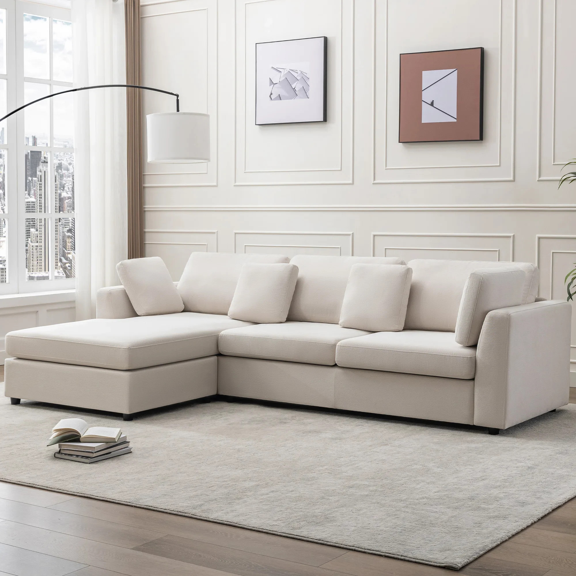 Wauseon 2 - Piece 108.7" Upholstered L Shape Sofa with Convertible Chaise | Wayfair North America