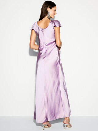 The Occasion by Old Navy Flutter-Sleeve Keyhole Satin Maxi Dress | Old Navy (US)