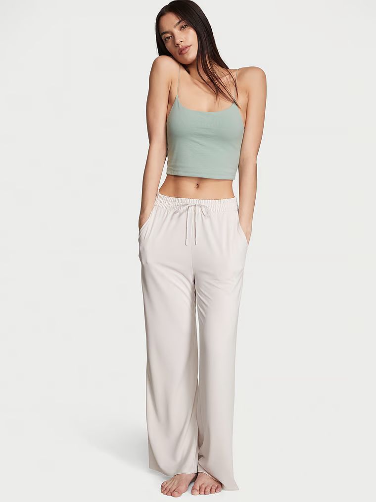 Sandwashed Jersey High-Rise Wide Leg Lounge Pants - Apparel - Victoria's Secret | Victoria's Secret (US / CA )