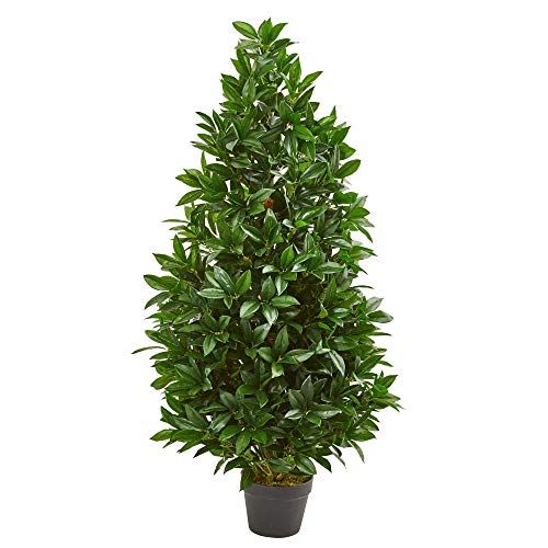 Amazon.com - 4' Bay Leaf Artificial Topiary Tree Uv Resistant (Indoor/Outdoor) | Amazon (US)