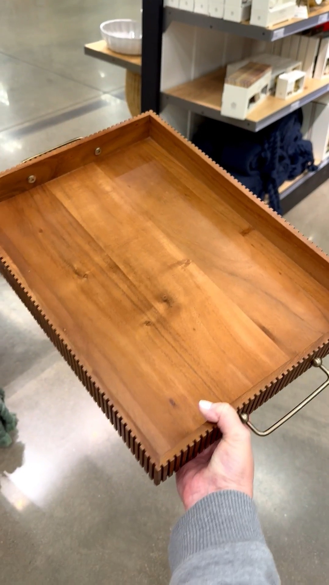 This is a gorgeous wood tray that’s perfect for home decor or serving drinks at a party. Stunning ribbed edge, brass handles, and gorgeous stain color. 

And if you’re a mosaic artist, this would be a fun substrate for your tile work. For mosaic tips, tutorials + inspiration please visit my YouTube channel: YouTube.com/julieweilbacher, and follow @julieweilbacher on Instagram.

#woodtray #traywithbrasshandles #decortray #servingtray #target #modernhomedecor #farmhousedecor

#LTKHome