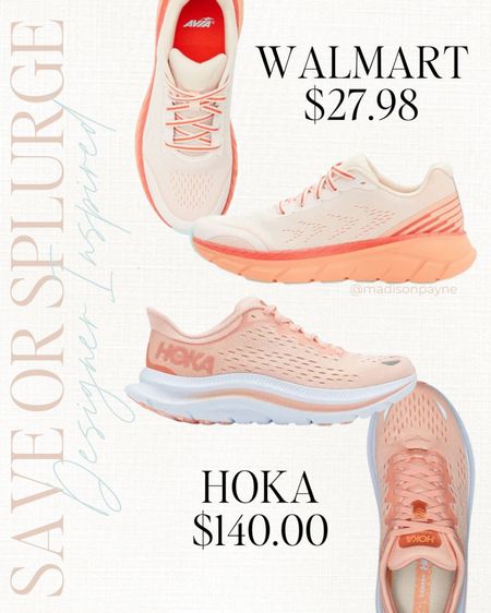 HOKA LOOK FOR LESS SNEAKERS FROM WALMART 👟 wore these all day during a very long travel day. Happy to report that they are very comfy! 🫶🏻 whole and half sizes available! 

Hoka dupe, Walmart sneakers 

#LTKFind #LTKshoecrush #LTKtravel
