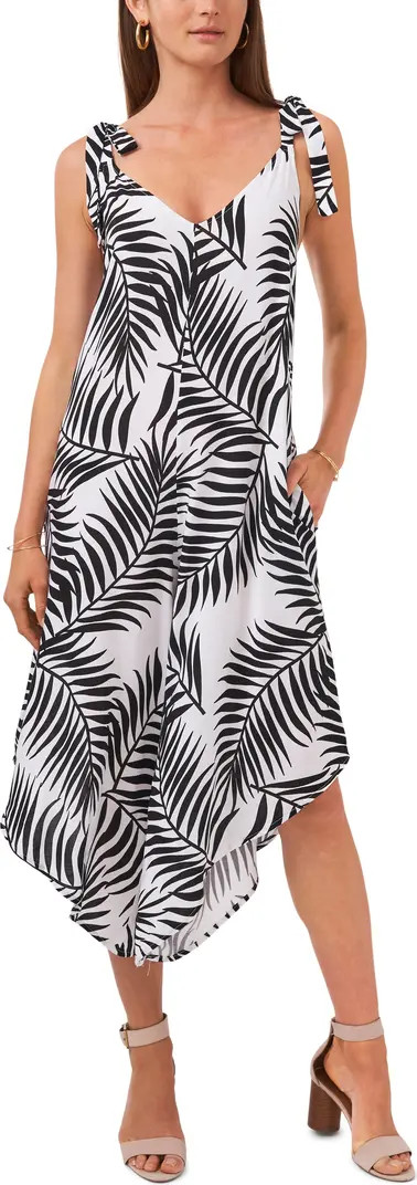 Vince Camuto Palm Print Shoulder Tie Crop Jumpsuit | Nordstrom | Nordstrom