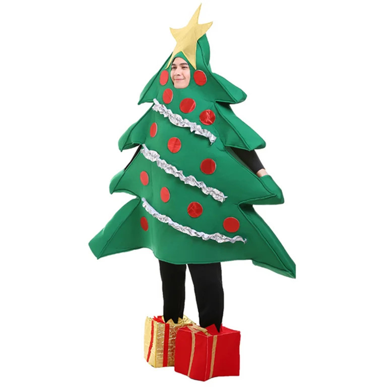 Musuos Unisex Christmas Clothes Set, Tree Shaped Stage Performance Costume+Gift Shaped Shoes - Wa... | Walmart (US)