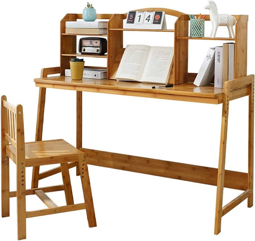 UNICOO BAMBOO SERIES Bamboo Height Adjustable Kids Desk and Chair Set, Children Study Table and C... | Amazon (US)