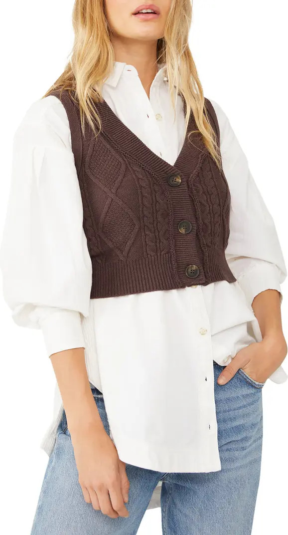 Free People Denson Cable Knit Vest | Nordstrom | Nordstrom