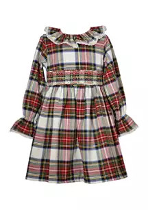 Girls 4-6x Smocked Plaid Dress | Belk