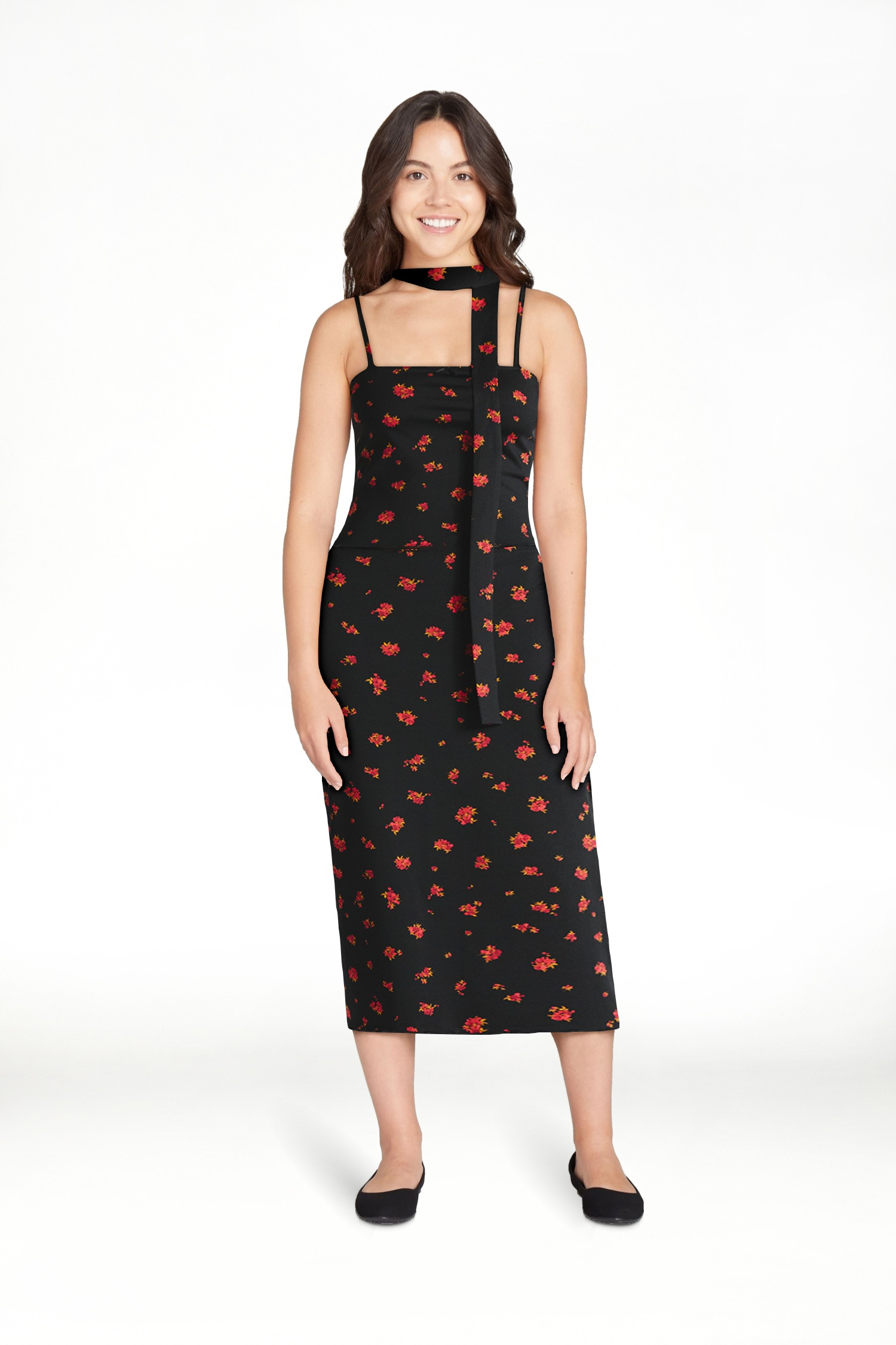 No Boundaries Cami and Midi Skirt with Scarf Set, 3-Piece, Women's | Walmart (US)