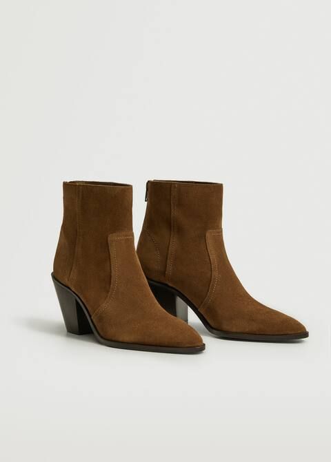 Leather western ankle boots | MANGO (US)