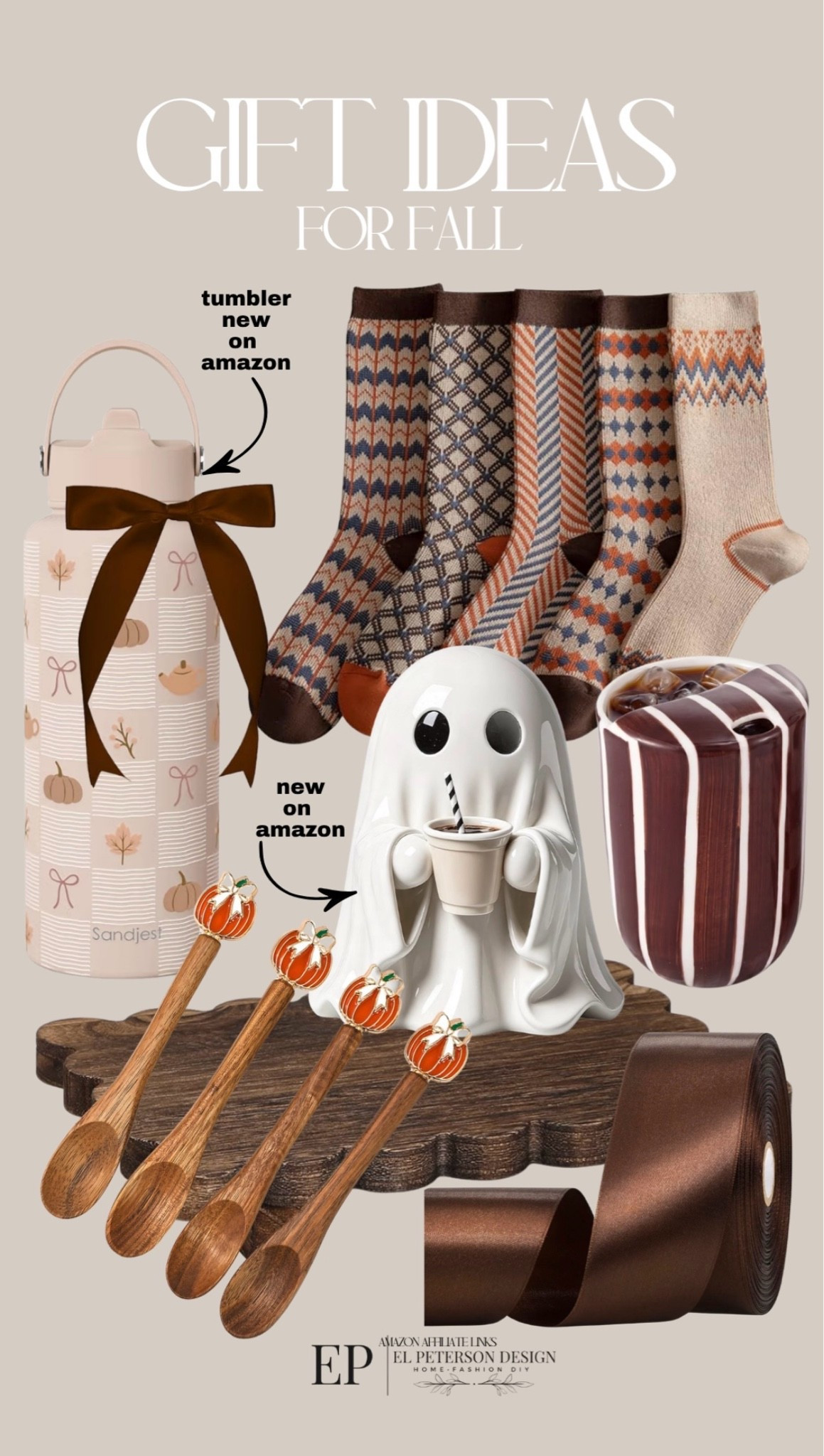 Amazon
Fall gift ideas
Socks
Tray
Ghost
Bows
Stir spoons
Tumbler