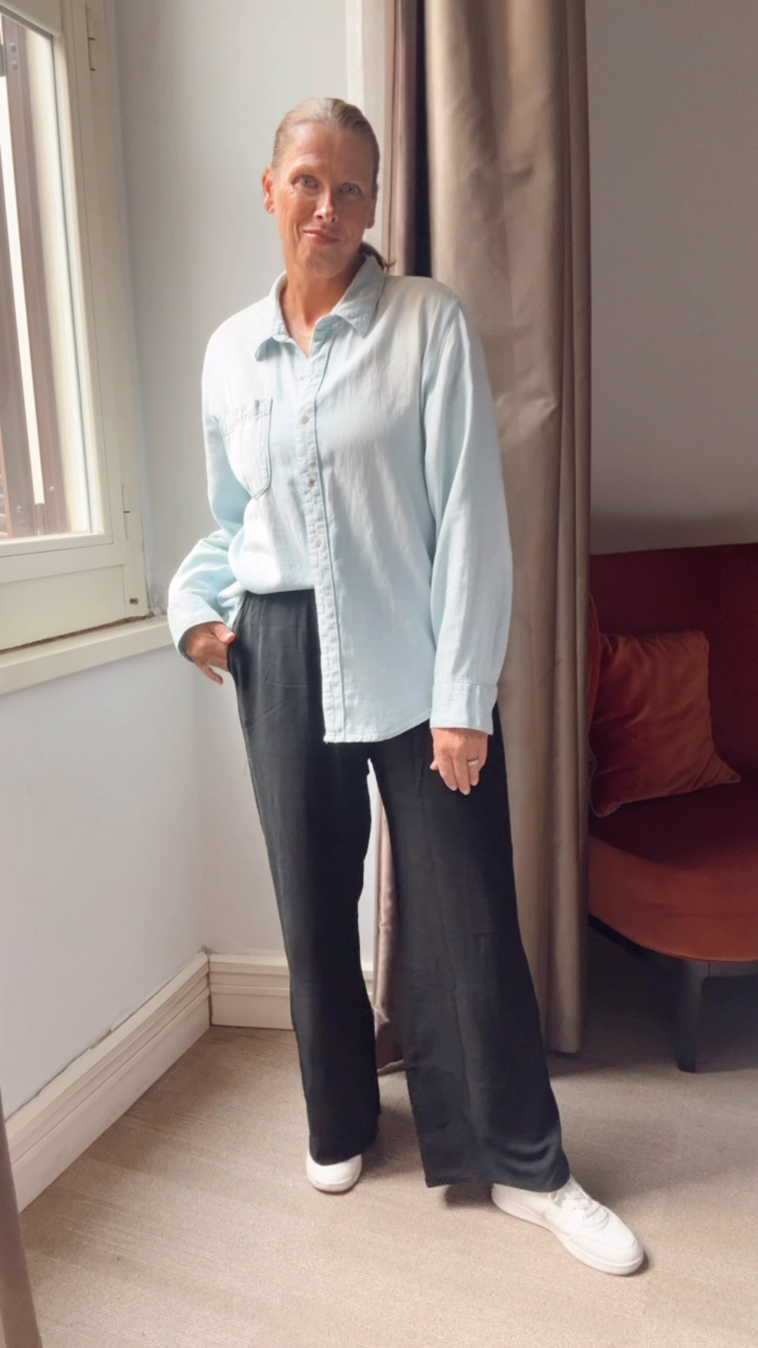 Rome DAY 2 outfit 

European look, linen pants, denim shirt outfit, white sneakers

#LTKtravel #LTKstyletip #LTKcanada