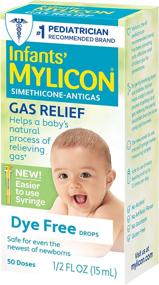 Mylicon Gas Relief Drops for Infants and Babies, Dye Free Formula, 0.5 Fluid Ounce | Amazon (US)