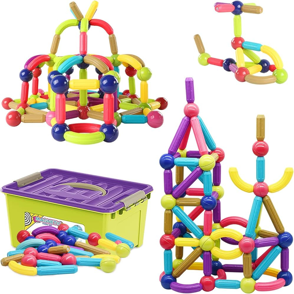 Huaker 88 Piece Magnetic Balls and Rods Set,Magnetic Building Toys Colorful DIY STEM Building Blo... | Amazon (US)
