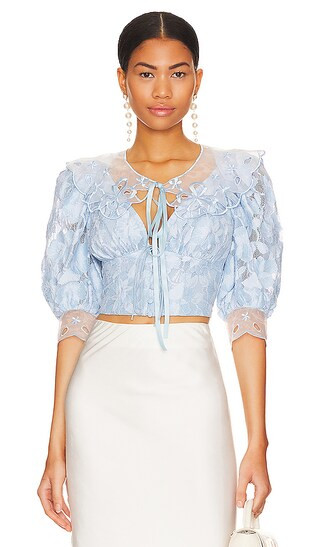 Uma Crop Top in Blue | Revolve Clothing (Global)