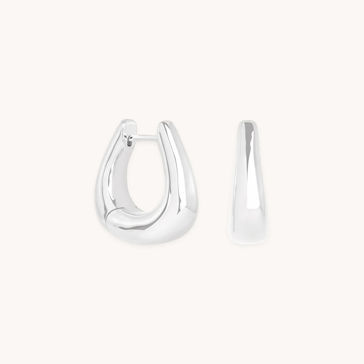 Saddle Small Hoops in Silver | Astrid & Miyu UK