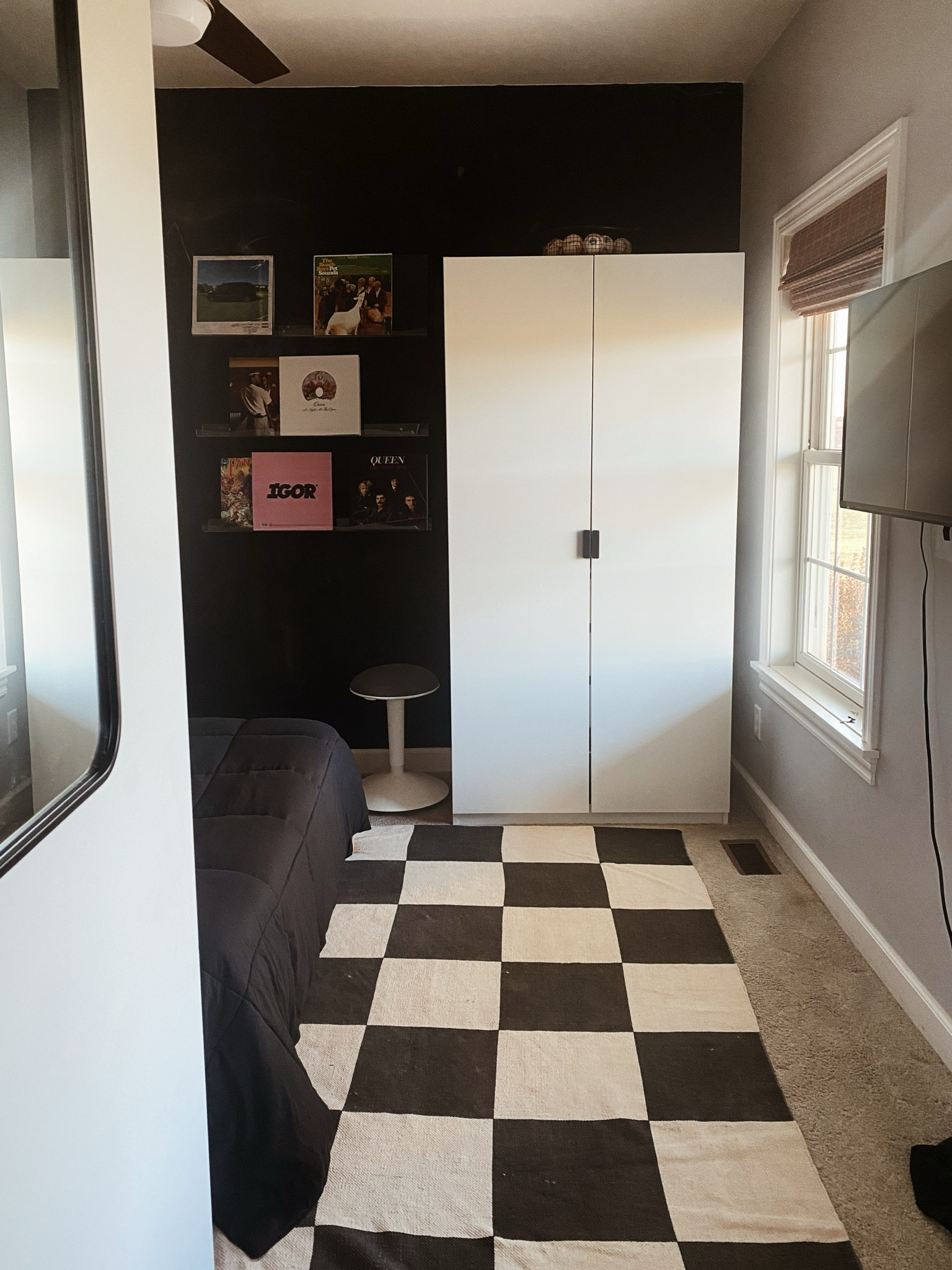Teen Room with shelves for vinyl records. IKEA Pax closet, UO rug, Amazon shelves all linked.

#LTKhome