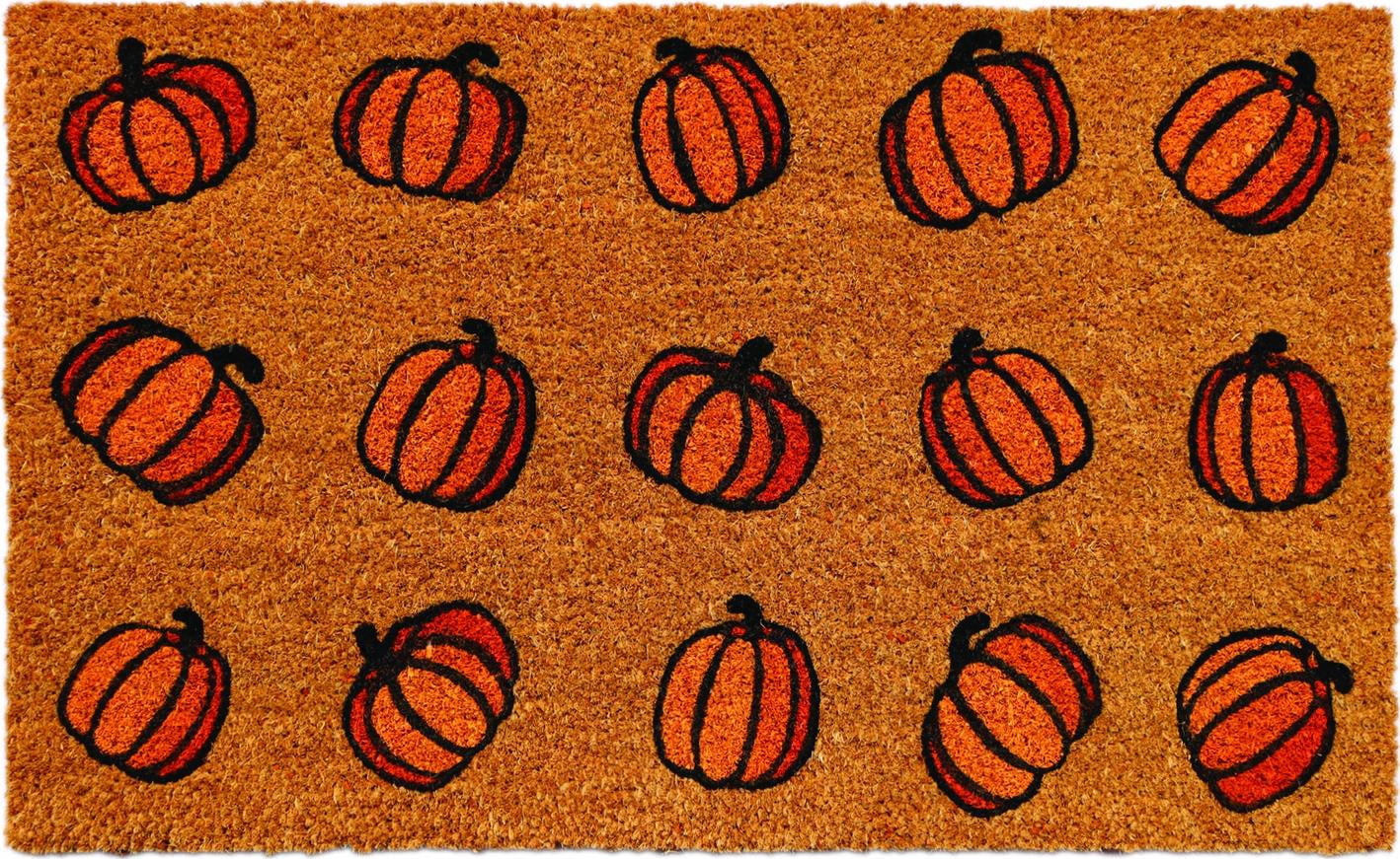18x30 inch Orange Pumpkin Coir Mat, Halloween Outdoor décor, by Way to Celebrate - Walmart.com | Walmart (US)