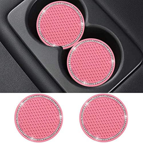 WubbaLubba Bling Car Coasters Pink PVC Travel Auto Cup Holder Insert Coaster Anti Slip Crystal Ve... | Amazon (US)