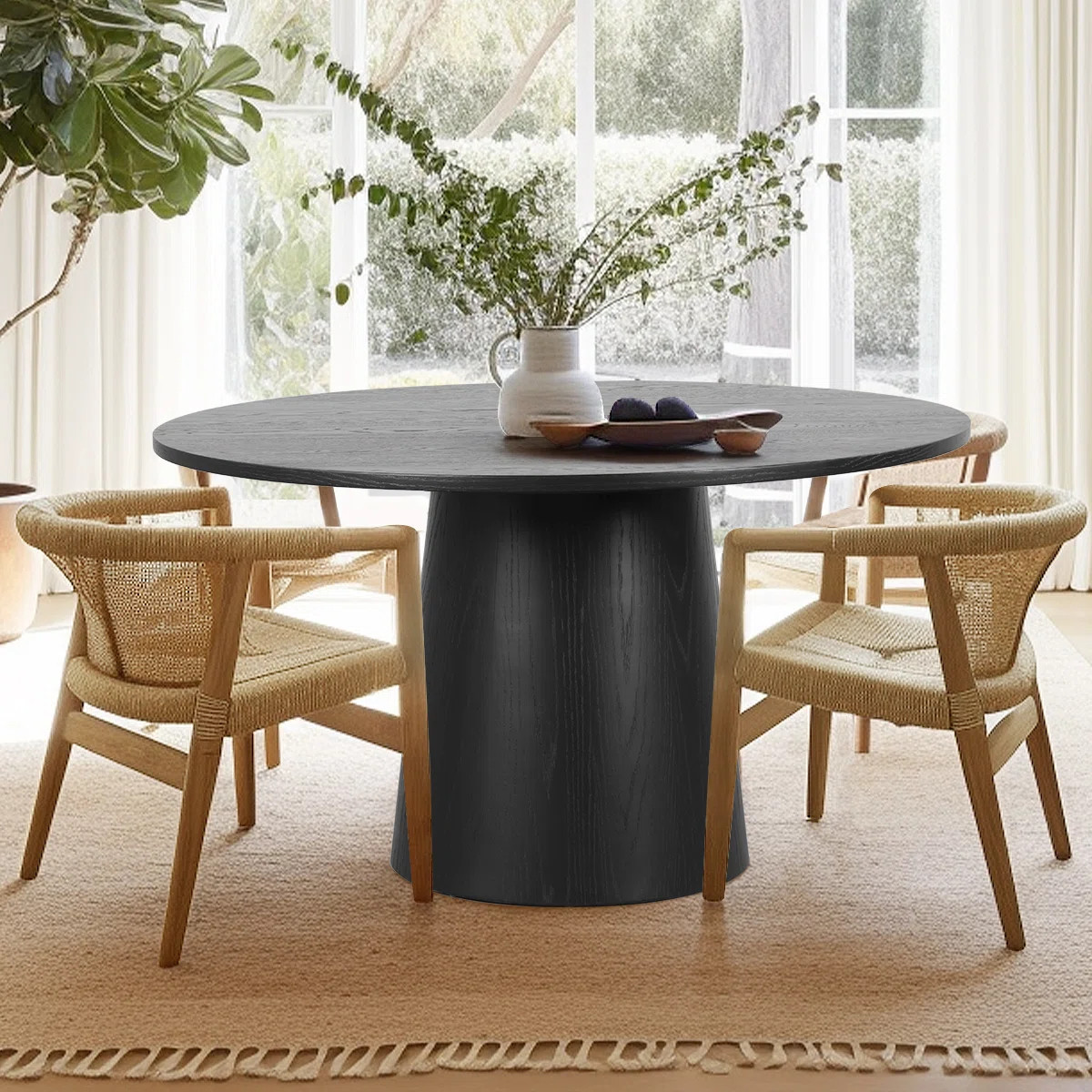 Adelyn 52" Solid Oak Round Pedestal Dining Table | Wayfair North America
