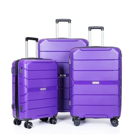 Hardshell Suitcase with Wheels Lightweight Away Luggage Sets 3-Piece Set Purple | Walmart (US)