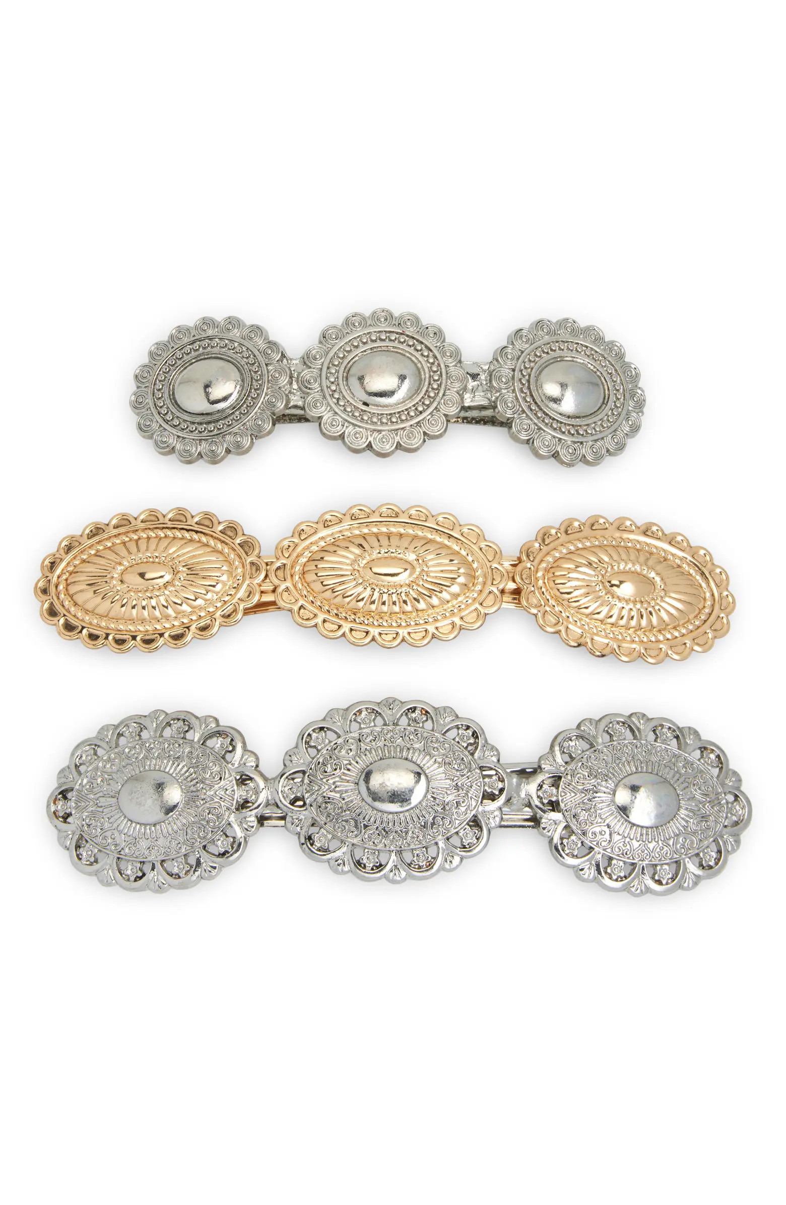 Assorted 3-Pack Western Barrettes | Nordstrom