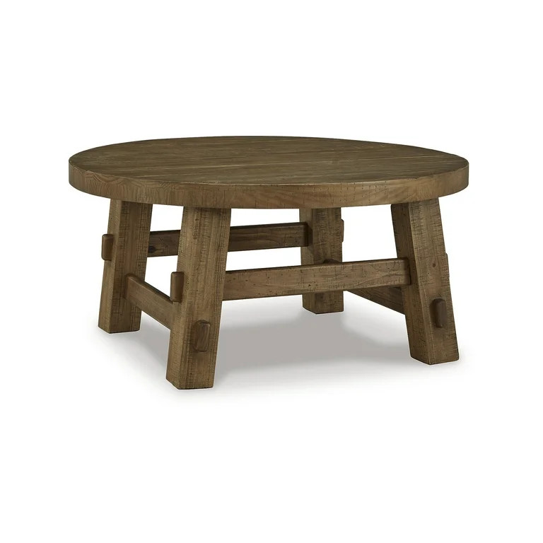 Signature Design by Ashley Mackifeld Round Coffee Table, Warm Brown | Walmart (US)