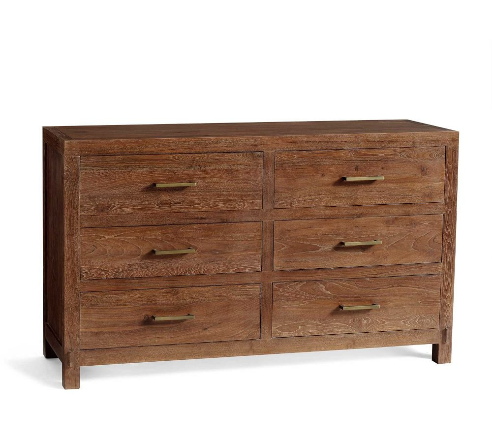 Menlo Reclaimed Teak 6-Drawer Wide Dresser | Pottery Barn (US)
