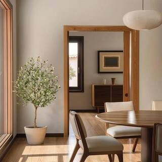 Olive Trees Indoor, 7 ft. Tall Artificial Olive Tree Plants, Faux Olive Tree with Realistic Trunk, Leaves, Fruits | The Home Depot