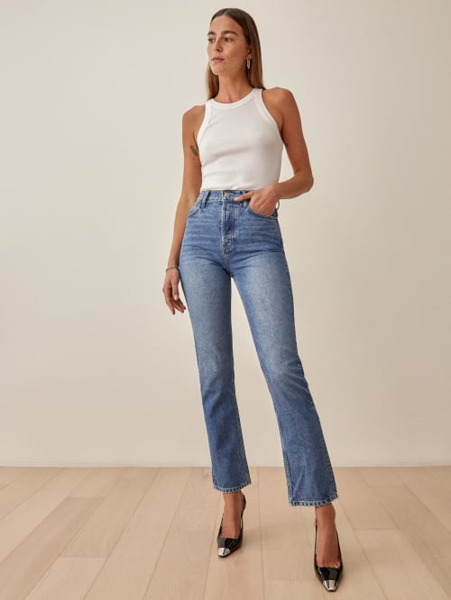 Cynthia High Rise Straight Jeans | Reformation (Global)