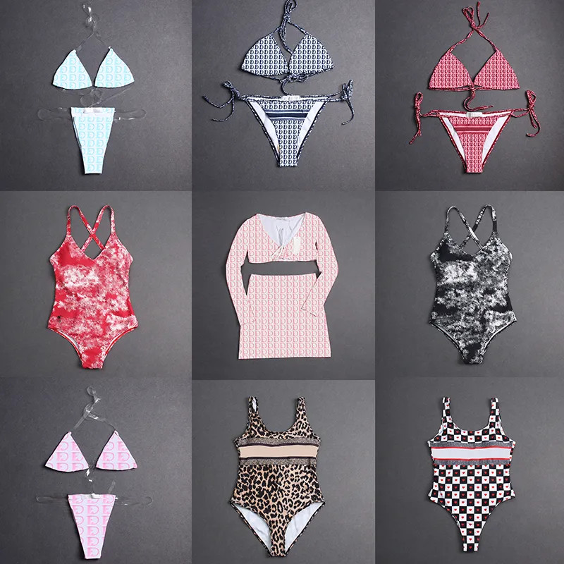 Chic Ladies Bikini Set Full Letter Printed Cross Strap Beachwear Textile Women Summer Beach Swimm... | DHGate