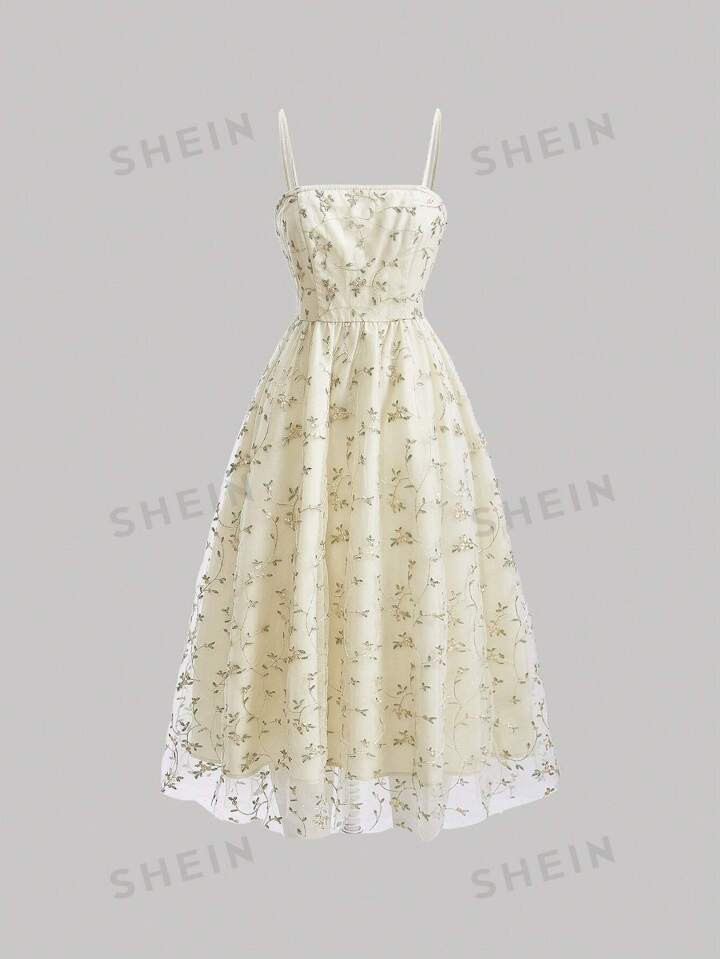 SHEIN MOD Floral Print Spaghetti Strap Dress | SHEIN