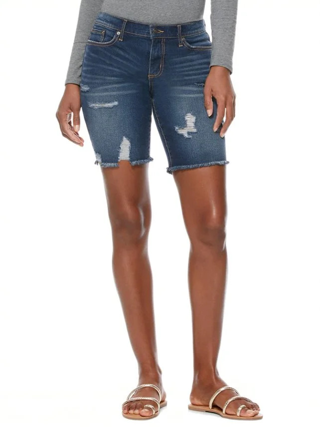 Scoop Easy Bermuda Denim Shorts Women's | Walmart (US)