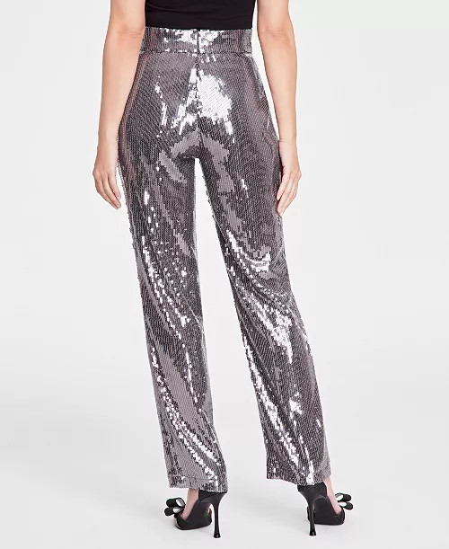 Women's Sequin Straight-Leg Pants, Regular & Petite, Created for Macy's | Macy's