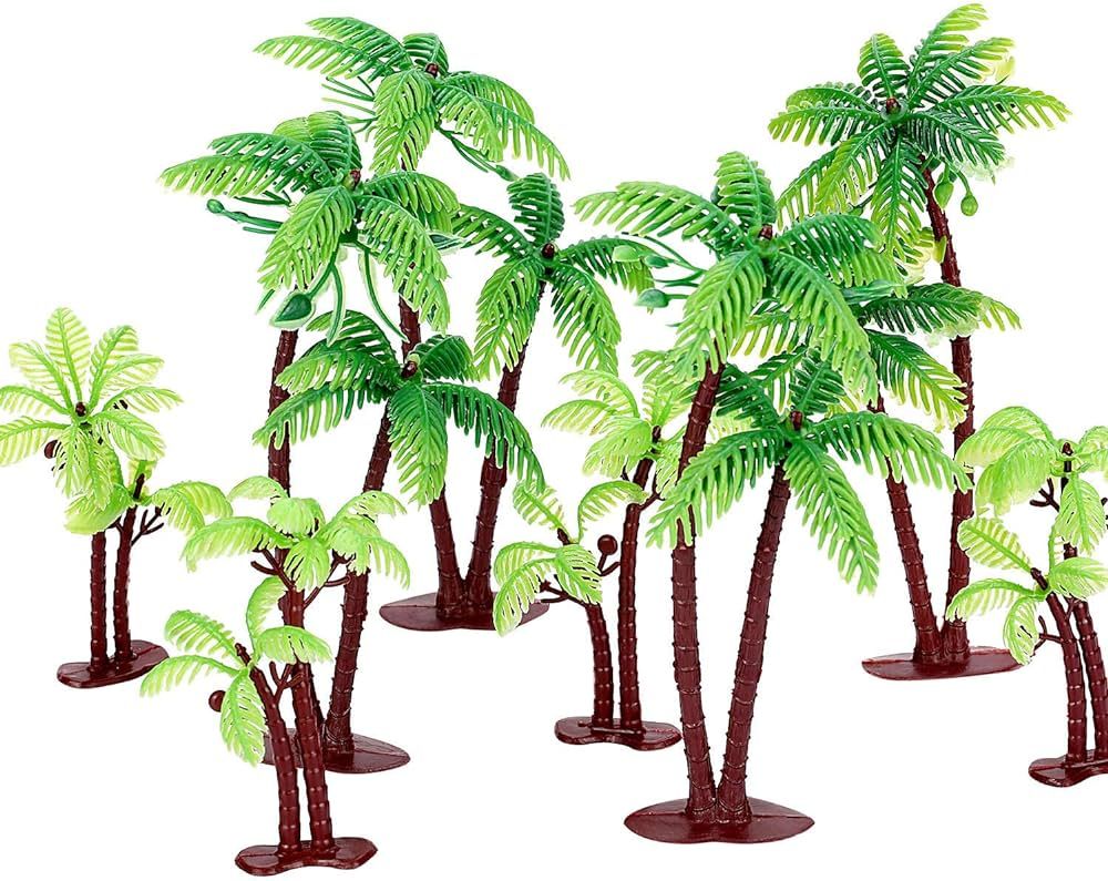 Jovitec 16 Pieces Green Palm Tree Cupcake Topper with Coconuts Cake Topper for Cake Decorations (... | Amazon (US)