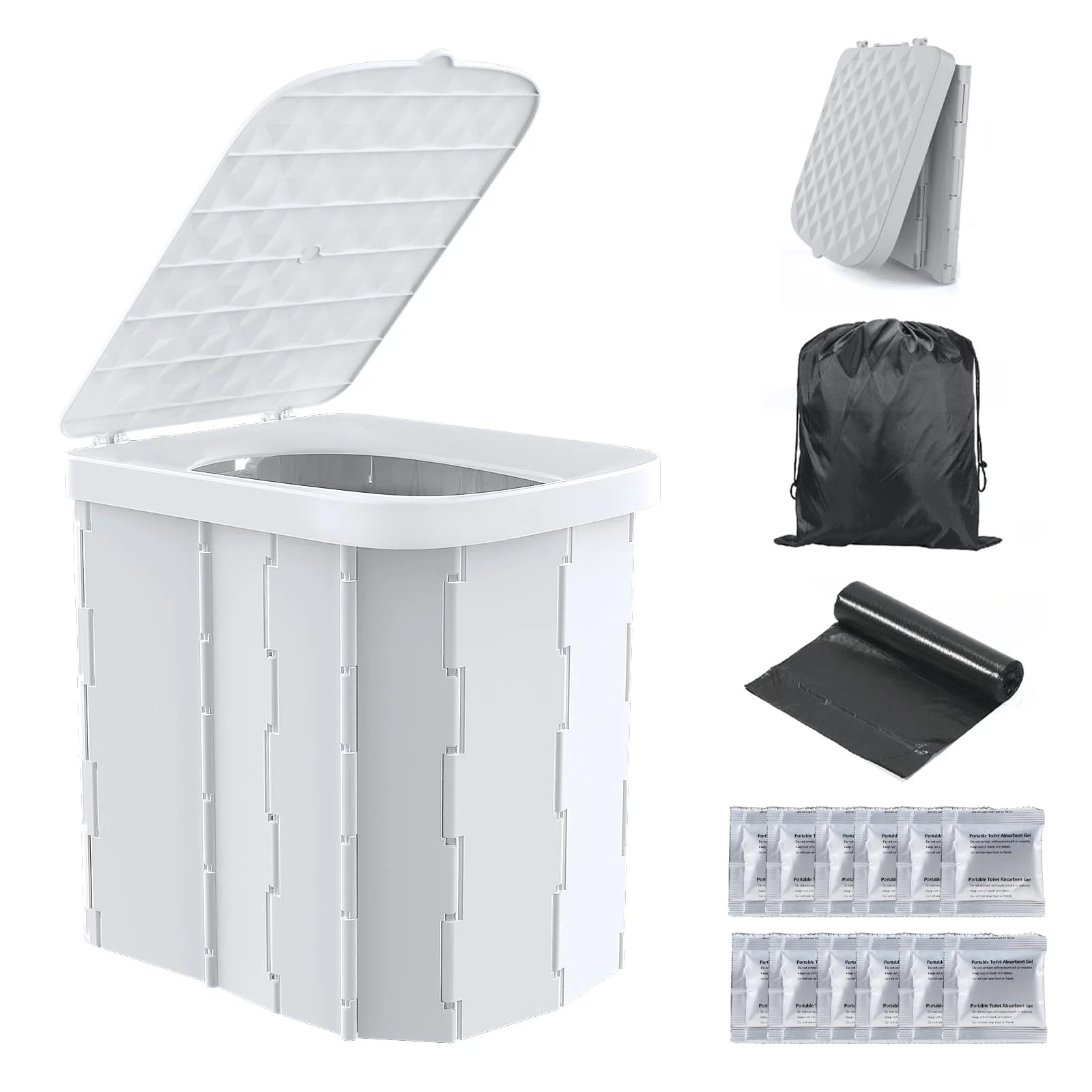 XL Portable Toilet for Adults & Kids, Extra Large Camping Toilet | XL Portable Folding Toilet wit... | Walmart (US)