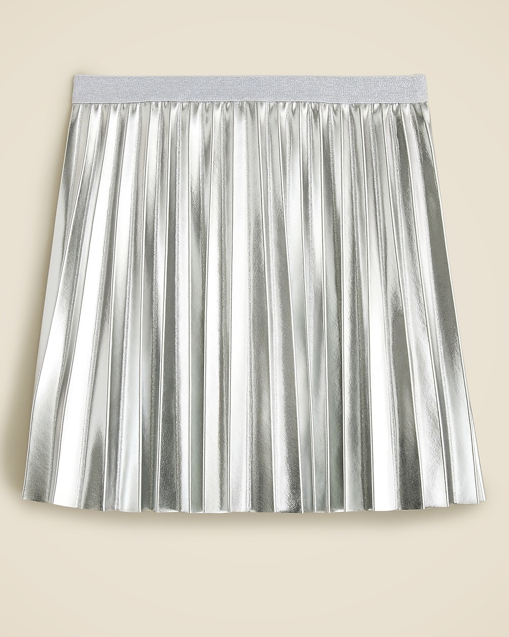 Pleated pull-on skirt in metallic | J. Crew US