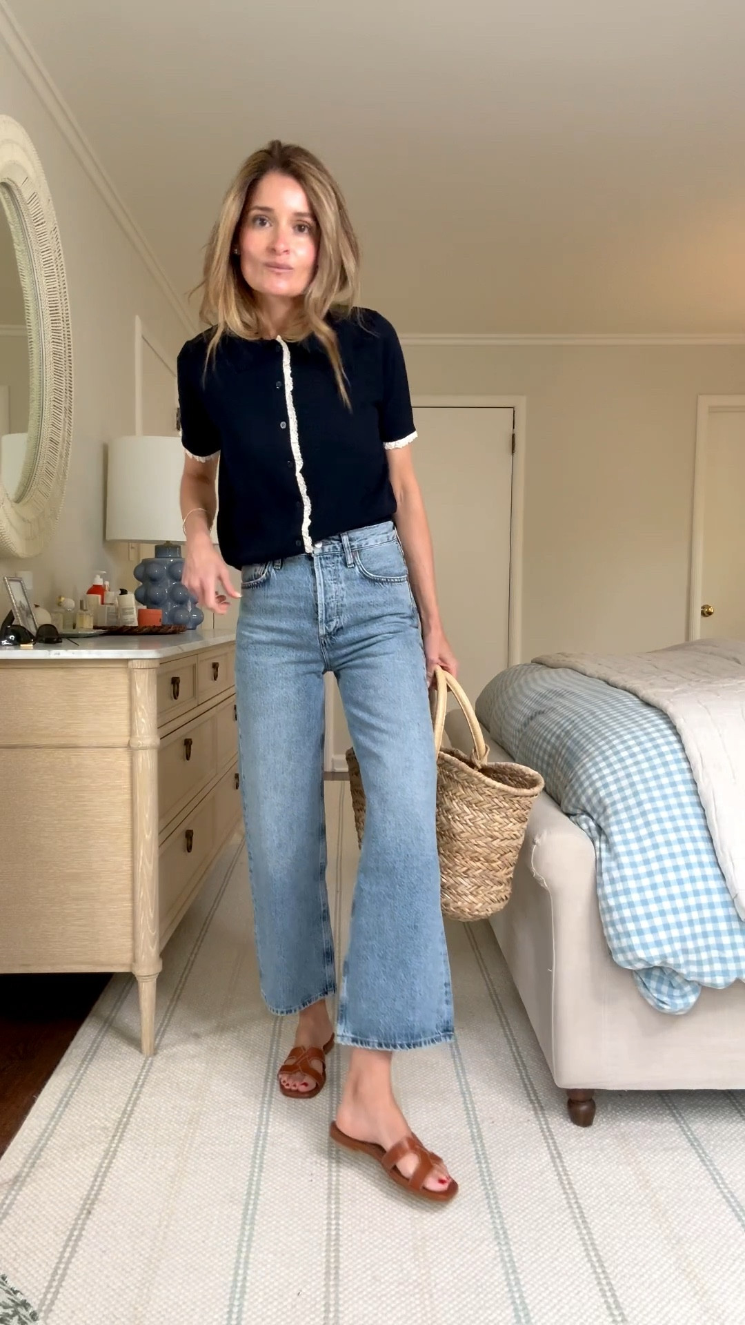 Sizing notes: 
Polo: runs tts in a small
jeans: run tt
sandals: run tts 

#LTKootd #LTKdayinmylife #LTKgrwm