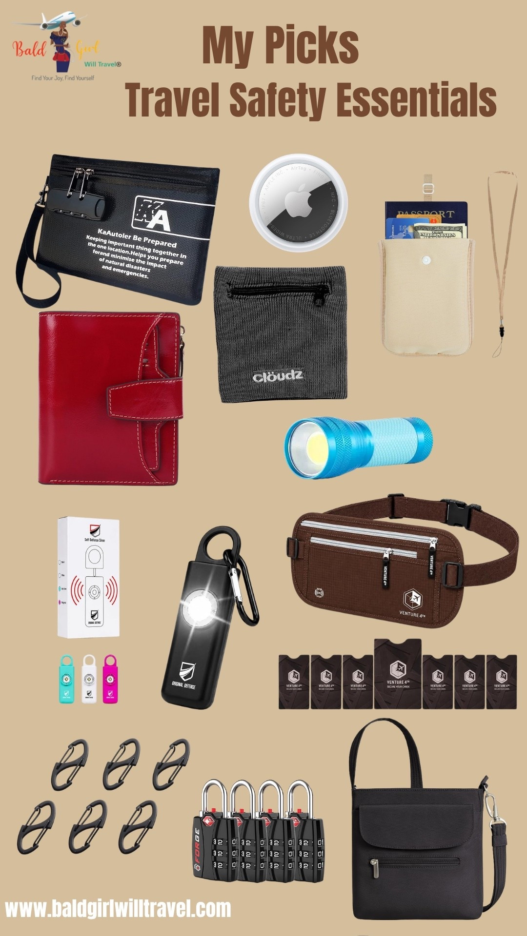 The items I always have on every trip for security purposes.

#LTKOver40 #LTKMidsize #LTKTravel