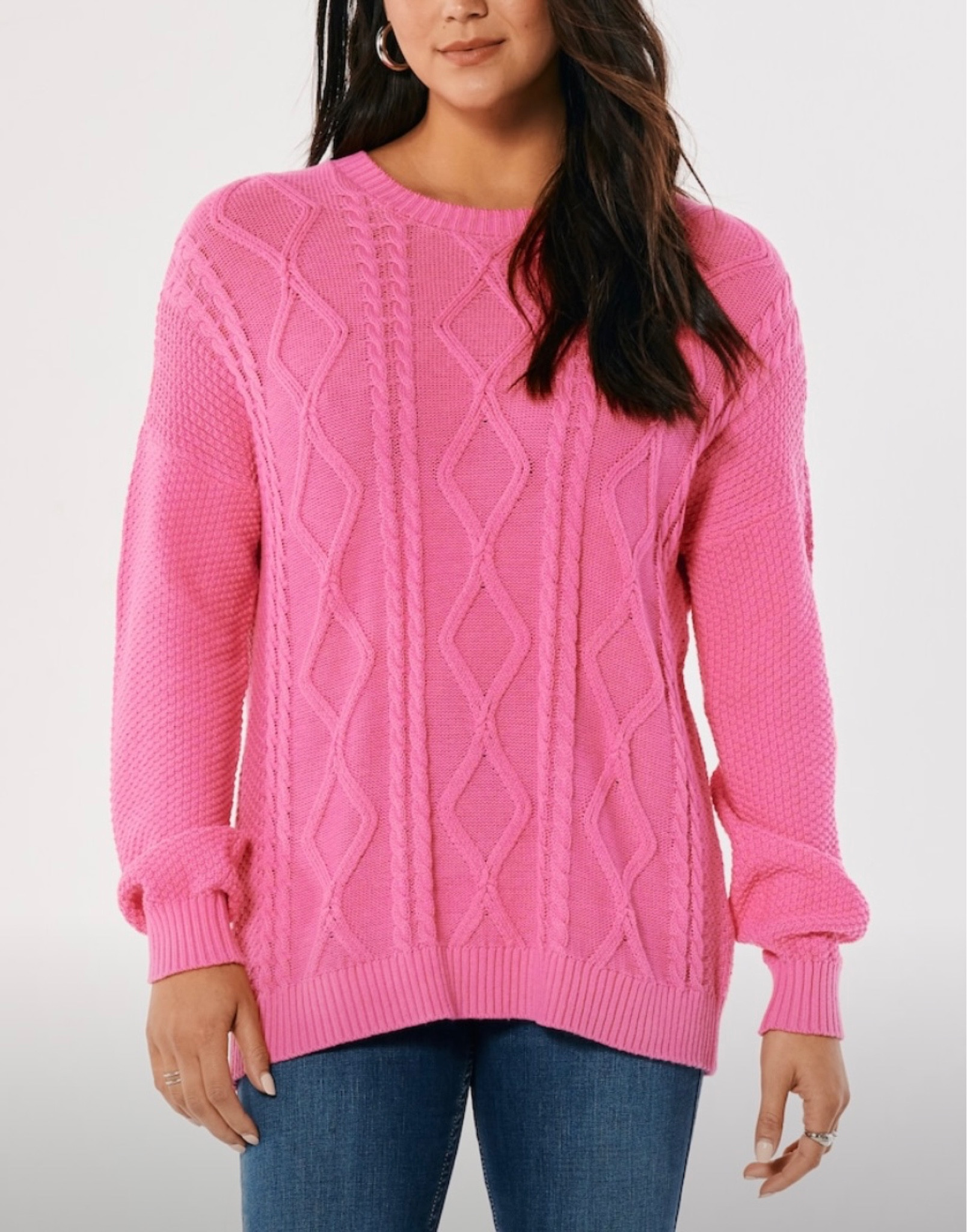The cutest pink cable knit sweater! #sweater #LTKFind 

#LTKfindsunder50 #LTKsalealert #LTKstyletip