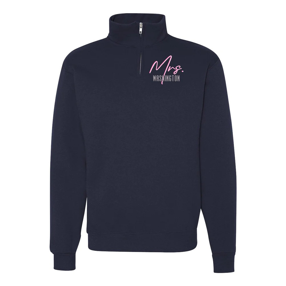 Make It Yours™ 'Mrs./Future Mrs.' Quarter Zip Sweatshirt | United Monograms