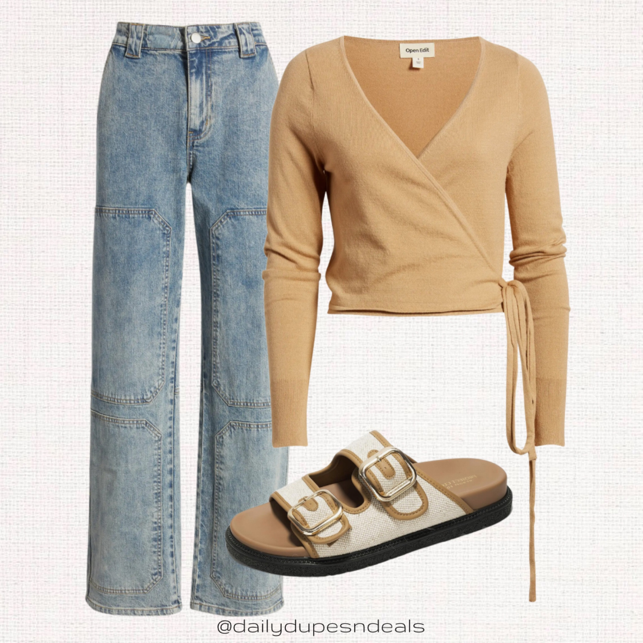 Nordstrom Amazon big buckle sandals denim jeans wrap tie sweater fall transition outfit 

#LTKfindsunder50 #LTKstyletip #LTKSeasonal