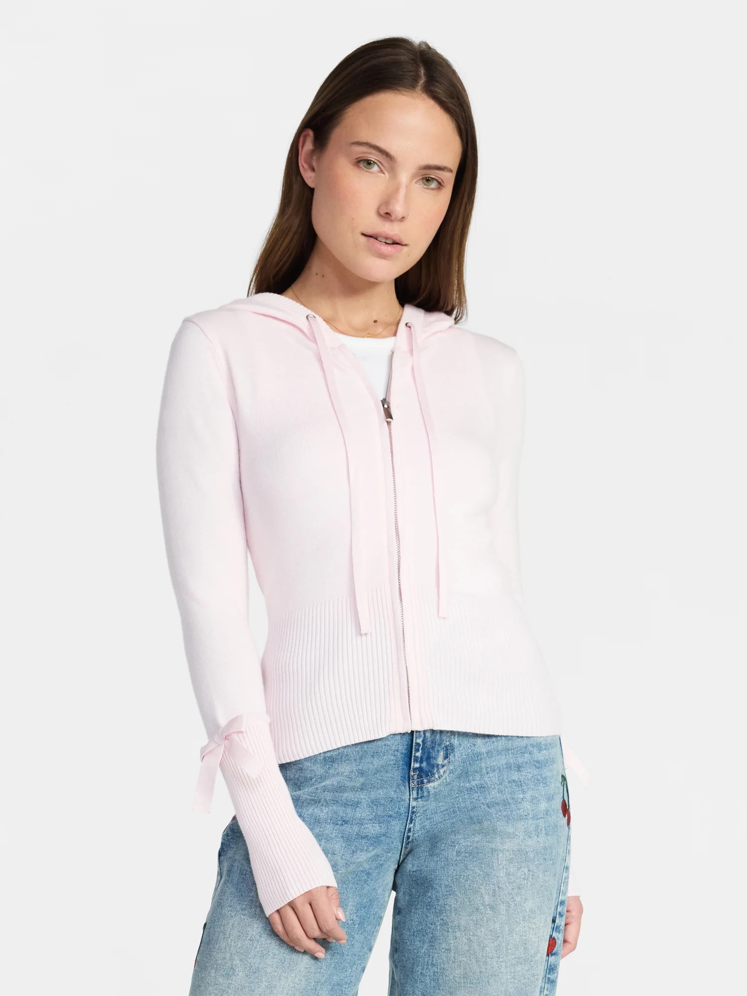 Madden NYC Women's Zip Up Sweater, Lightweight, Sizes XXS-XXL | Walmart (US)