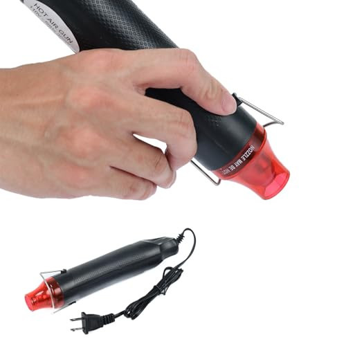 VortecSys Heat Gun, 110V 300W Handed Hot Air Gun for Crafting, 3.28FT Ultra-Long Cable Portable Heat Gun with Stand and Power Cord for Shrinking Wrapping PVC, DIY Embossing and Drying Paint (Black) | Amazon (US)
