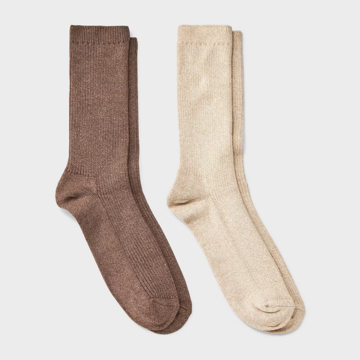 Men's 2pk Casual Crew Socks - Goodfellow & Co™ Tan 6-12 | Target