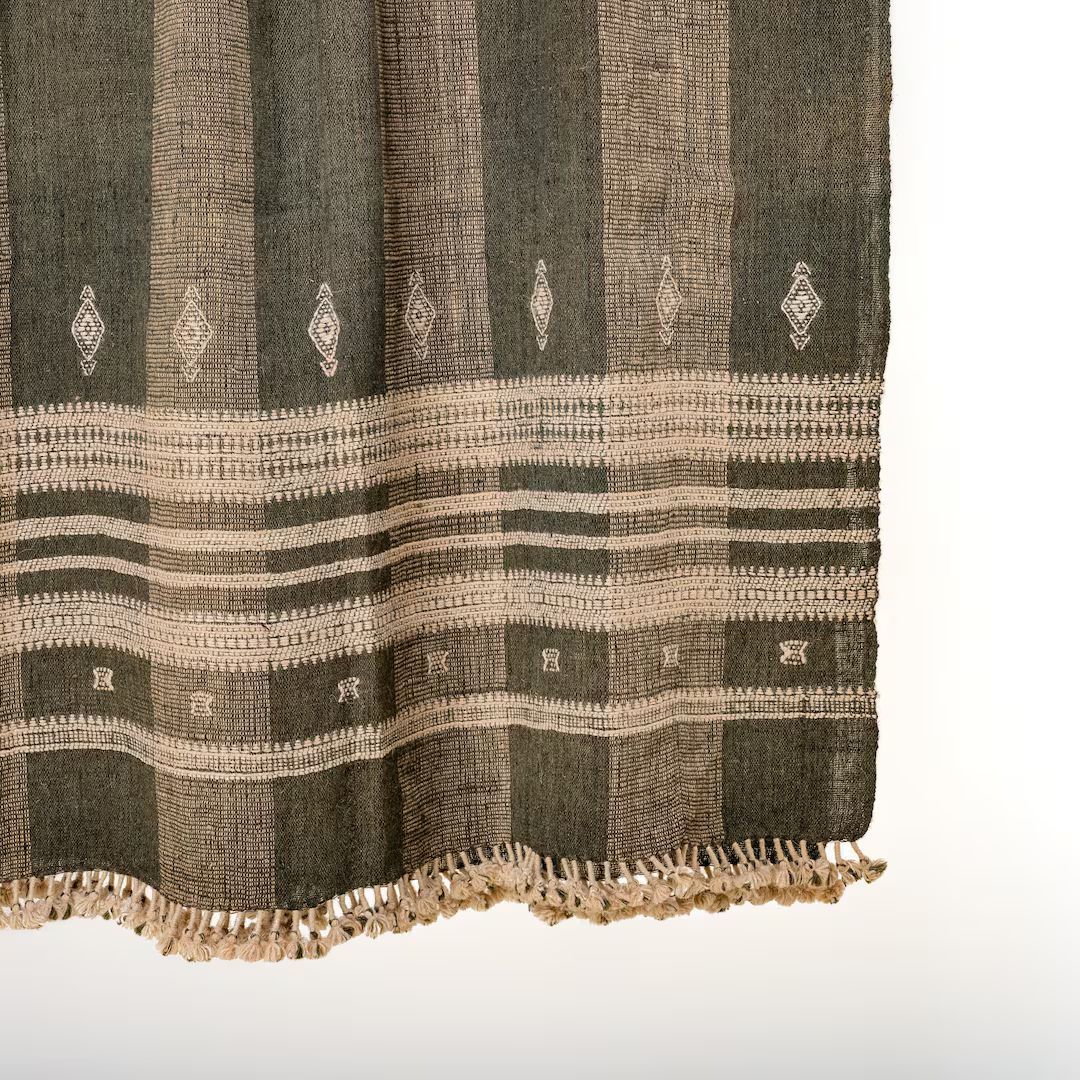 ZARA Hand-loom, Hand-dyed, Vintage Indian Wool Bhujodi Throw Blanket - Etsy | Etsy (US)