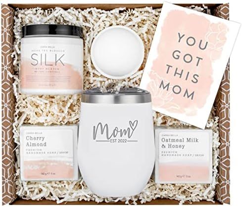 New Mom Gifts for Women - Mom Est. 2022 Spa Gifts Basket w/White Tumbler - Relaxing Gifts Basket ... | Amazon (US)