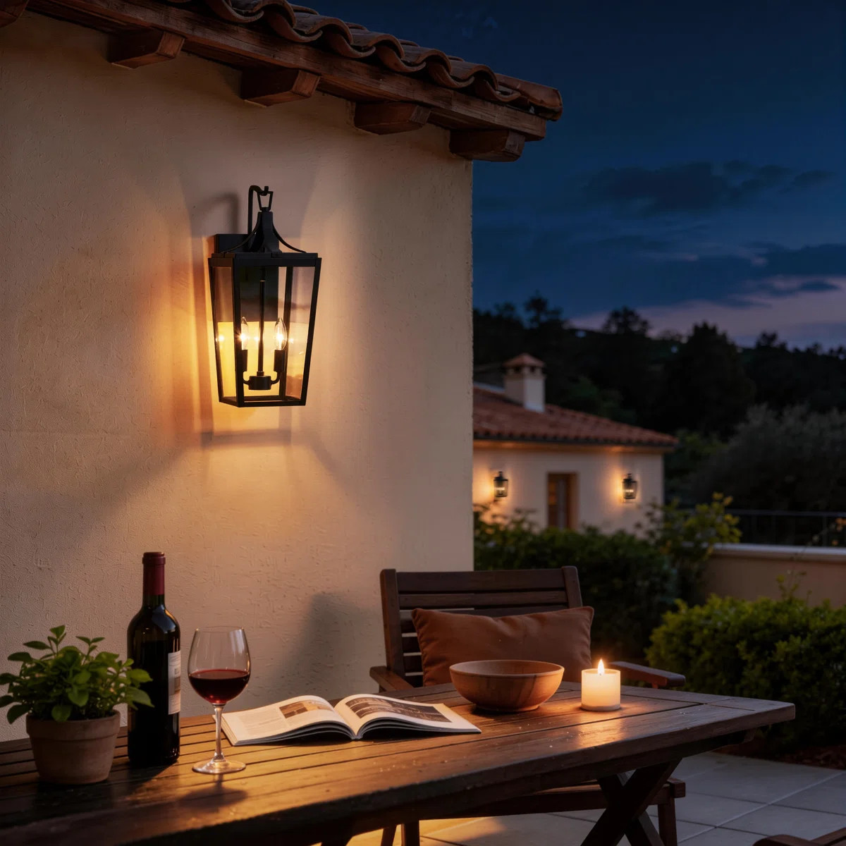 Lantern 2-Light Matte Black Outdoor Wall Sconce | Wayfair North America