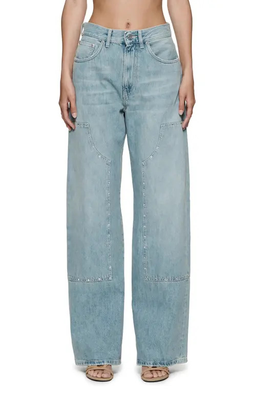 PURPLE BRAND Bling Wide Leg Carpenter Jeans in Light Indigo at Nordstrom, Size 29 | Nordstrom
